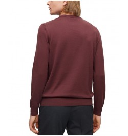 BOSS Men's Pure-Cotton Regular-Fit Embroidered Logo Sweater Red $68.88 Sweaters