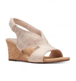 Women's Kyarra Aster Cutout Wedge Sandals Tan/Beige $42.51 Shoes