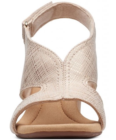 Women's Kyarra Aster Cutout Wedge Sandals Tan/Beige $42.51 Shoes