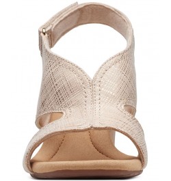 Women's Kyarra Aster Cutout Wedge Sandals Tan/Beige $42.51 Shoes