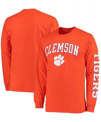 Men's Orange Clemson Tigers Distressed Arch Over Logo Long Sleeve Hit T-shirt $17.59 T-Shirts