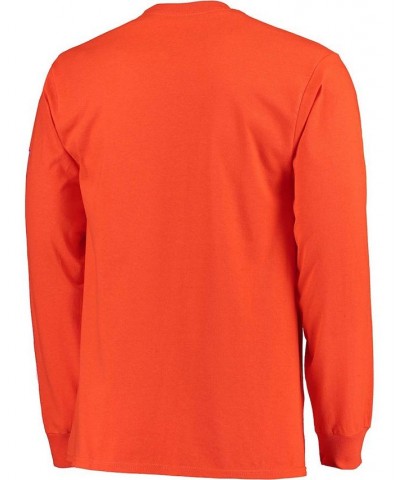 Men's Orange Clemson Tigers Distressed Arch Over Logo Long Sleeve Hit T-shirt $17.59 T-Shirts