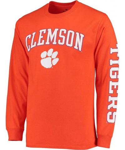 Men's Orange Clemson Tigers Distressed Arch Over Logo Long Sleeve Hit T-shirt $17.59 T-Shirts