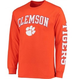 Men's Orange Clemson Tigers Distressed Arch Over Logo Long Sleeve Hit T-shirt $17.59 T-Shirts