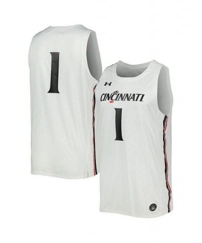 Men's 1 White Cincinnati Bearcats Team Replica Basketball Jersey $47.25 Jersey