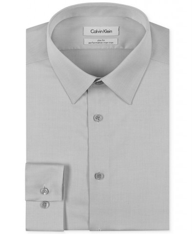 Men's Slim-Fit Non-Iron Performance Dress Shirt Smoke $24.88 Dress Shirts