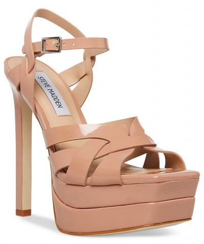 Women's Flirt Strappy Platform Dress Sandals Gray $47.60 Shoes