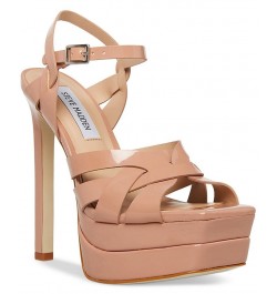 Women's Flirt Strappy Platform Dress Sandals Gray $47.60 Shoes