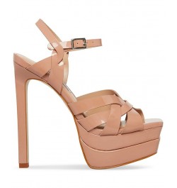 Women's Flirt Strappy Platform Dress Sandals Gray $47.60 Shoes