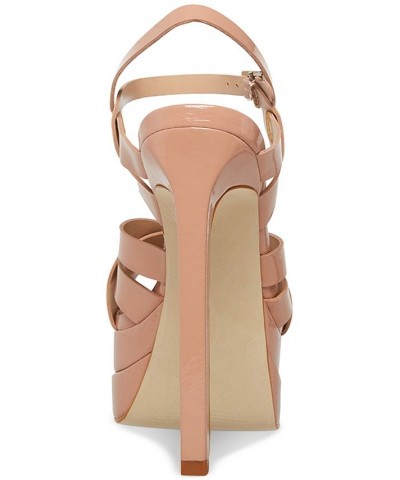 Women's Flirt Strappy Platform Dress Sandals Gray $47.60 Shoes