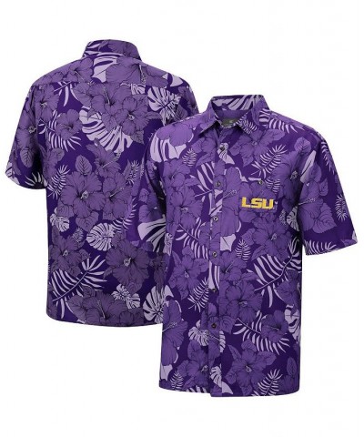 Men's Purple LSU Tigers The Dude Camp Button-Up Shirt $31.89 Shirts