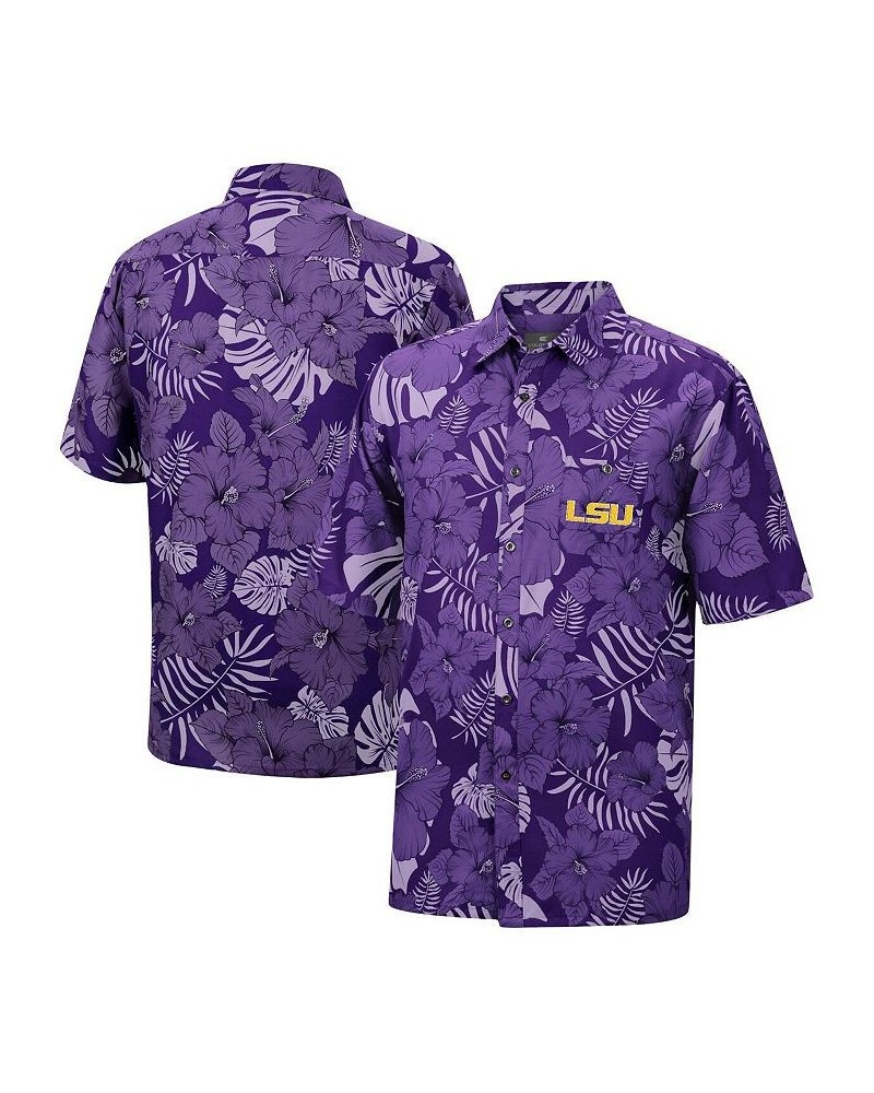 Men's Purple LSU Tigers The Dude Camp Button-Up Shirt $31.89 Shirts