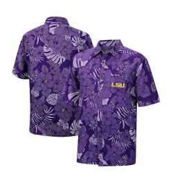 Men's Purple LSU Tigers The Dude Camp Button-Up Shirt $31.89 Shirts