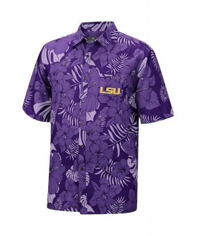 Men's Purple LSU Tigers The Dude Camp Button-Up Shirt $31.89 Shirts