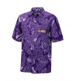 Men's Purple LSU Tigers The Dude Camp Button-Up Shirt $31.89 Shirts