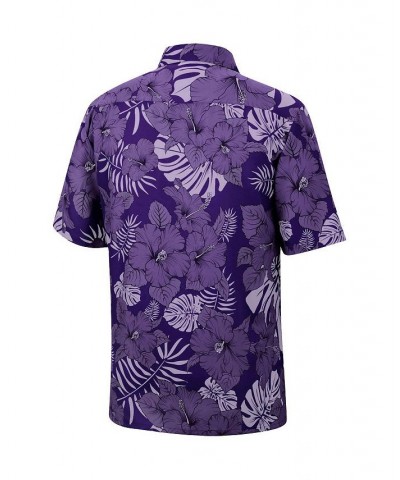 Men's Purple LSU Tigers The Dude Camp Button-Up Shirt $31.89 Shirts