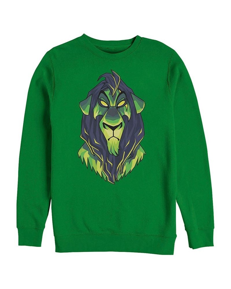 Disney Men's Lion King Scar Big Face Portrait, Crewneck Fleece Green $30.79 Sweatshirt