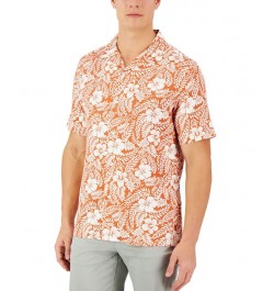 Men's Short-Sleeve Johnson Floral Silk Shirt Red $20.16 Shirts