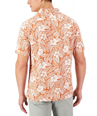 Men's Short-Sleeve Johnson Floral Silk Shirt Red $20.16 Shirts