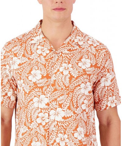 Men's Short-Sleeve Johnson Floral Silk Shirt Red $20.16 Shirts