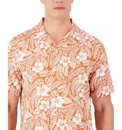 Men's Short-Sleeve Johnson Floral Silk Shirt Red $20.16 Shirts