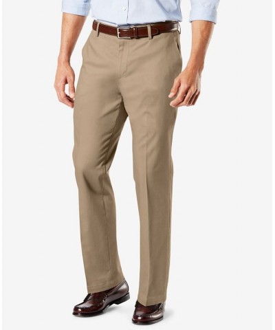 Men's Signature Lux Cotton Straight Fit Creased Stretch Khaki Pants Tan/Beige $30.00 Pants