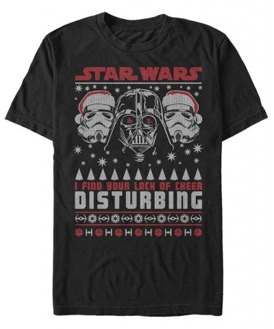 Men's Star Wars Darth Vaderlack of Cheer Christmas Short Sleeve T-shirt Black $20.29 T-Shirts