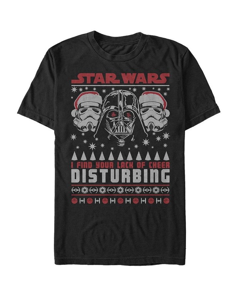 Men's Star Wars Darth Vaderlack of Cheer Christmas Short Sleeve T-shirt Black $20.29 T-Shirts