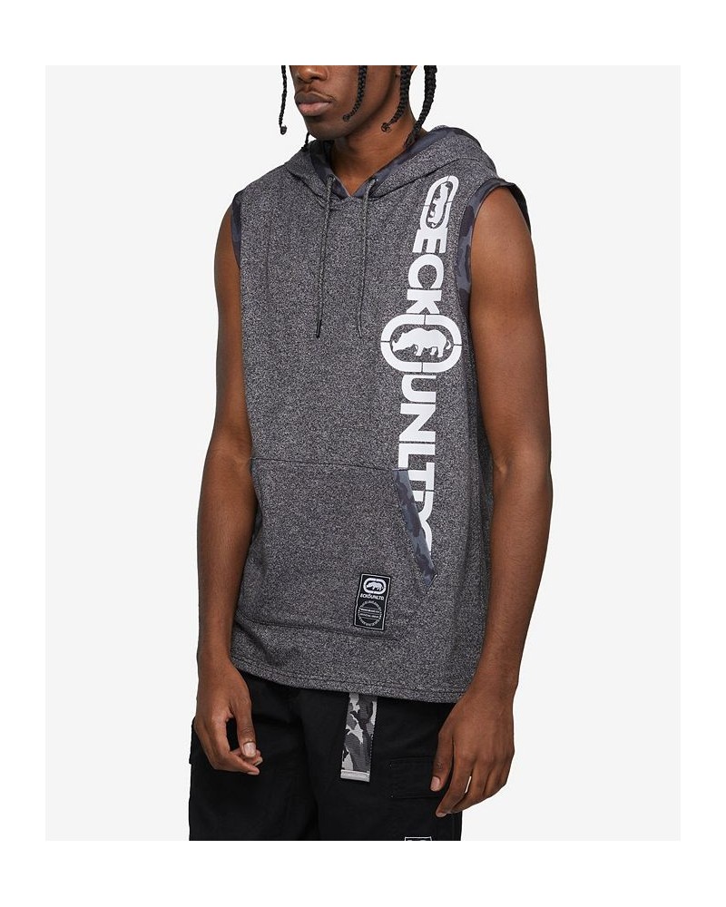 Men's Big and Tall Sleeveless Star Hoodie Black $28.42 Sweatshirt