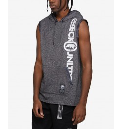 Men's Big and Tall Sleeveless Star Hoodie Black $28.42 Sweatshirt