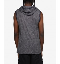 Men's Big and Tall Sleeveless Star Hoodie Black $28.42 Sweatshirt