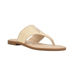 Women's Monta Flat Thong Sandals Tan/Beige $41.25 Shoes