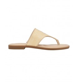 Women's Monta Flat Thong Sandals Tan/Beige $41.25 Shoes