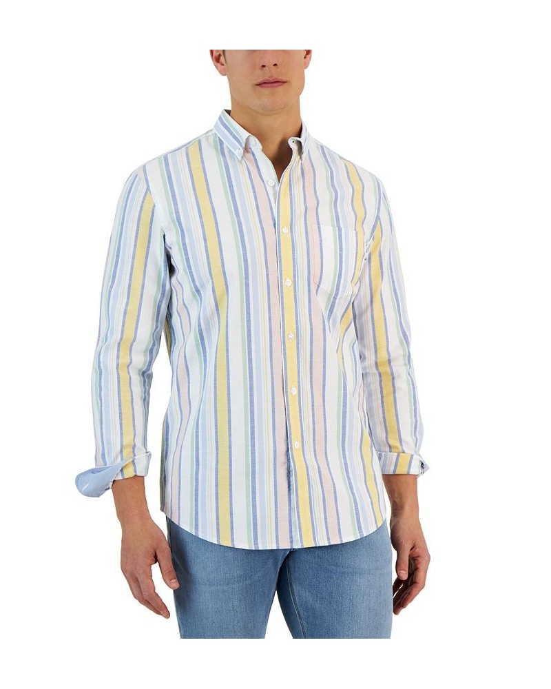 Craig Long Sleeve Multicolor Striped Oxford Shirt White $15.04 Shirts