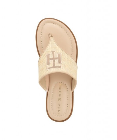 Women's Monta Flat Thong Sandals Tan/Beige $41.25 Shoes