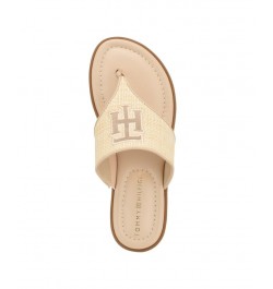 Women's Monta Flat Thong Sandals Tan/Beige $41.25 Shoes