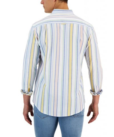 Craig Long Sleeve Multicolor Striped Oxford Shirt White $15.04 Shirts