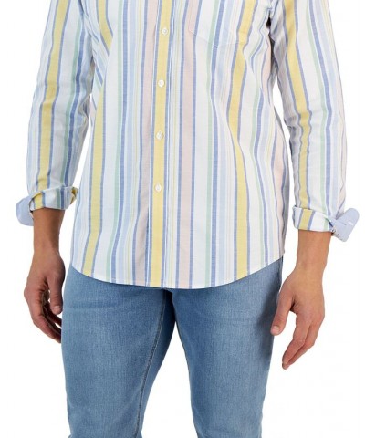 Craig Long Sleeve Multicolor Striped Oxford Shirt White $15.04 Shirts