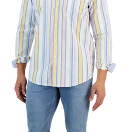 Craig Long Sleeve Multicolor Striped Oxford Shirt White $15.04 Shirts