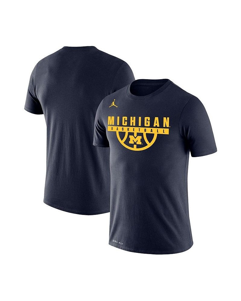 Men's Navy Michigan Wolverines Basketball Drop Legend Performance T-shirt $26.49 T-Shirts