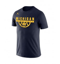 Men's Navy Michigan Wolverines Basketball Drop Legend Performance T-shirt $26.49 T-Shirts