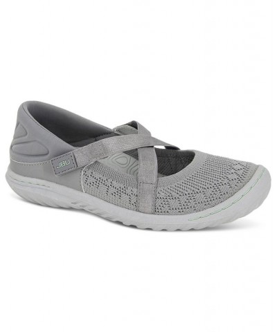 Women's Camila Slip-On Strappy Sneaker Flats Gray $47.17 Shoes