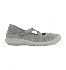 Women's Camila Slip-On Strappy Sneaker Flats Gray $47.17 Shoes