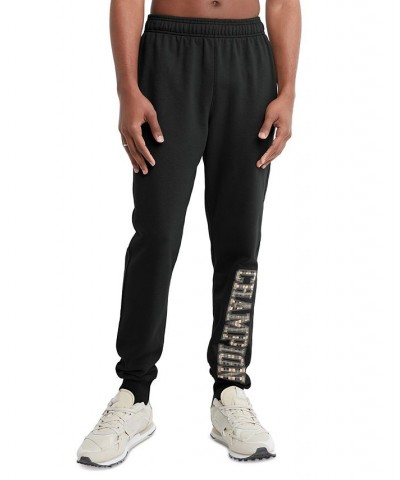 Men's Powerblend Standard-Fit Logo-Print Fleece Joggers Black $23.20 Pants