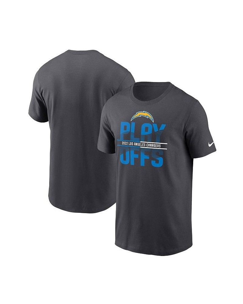 Men's Anthracite Los Angeles Chargers 2022 NFL Playoffs Iconic T-shirt $24.43 T-Shirts