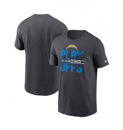 Men's Anthracite Los Angeles Chargers 2022 NFL Playoffs Iconic T-shirt $24.43 T-Shirts