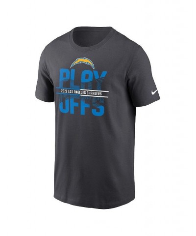 Men's Anthracite Los Angeles Chargers 2022 NFL Playoffs Iconic T-shirt $24.43 T-Shirts