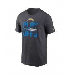 Men's Anthracite Los Angeles Chargers 2022 NFL Playoffs Iconic T-shirt $24.43 T-Shirts