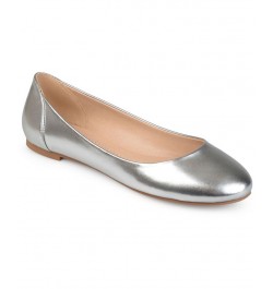 Women's Comfort Kavn Flats Silver $36.80 Shoes