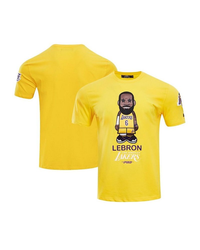 Men's LeBron James Gold Los Angeles Lakers 6 Caricature T-shirt $24.48 T-Shirts